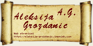 Aleksija Grozdanić vizit kartica